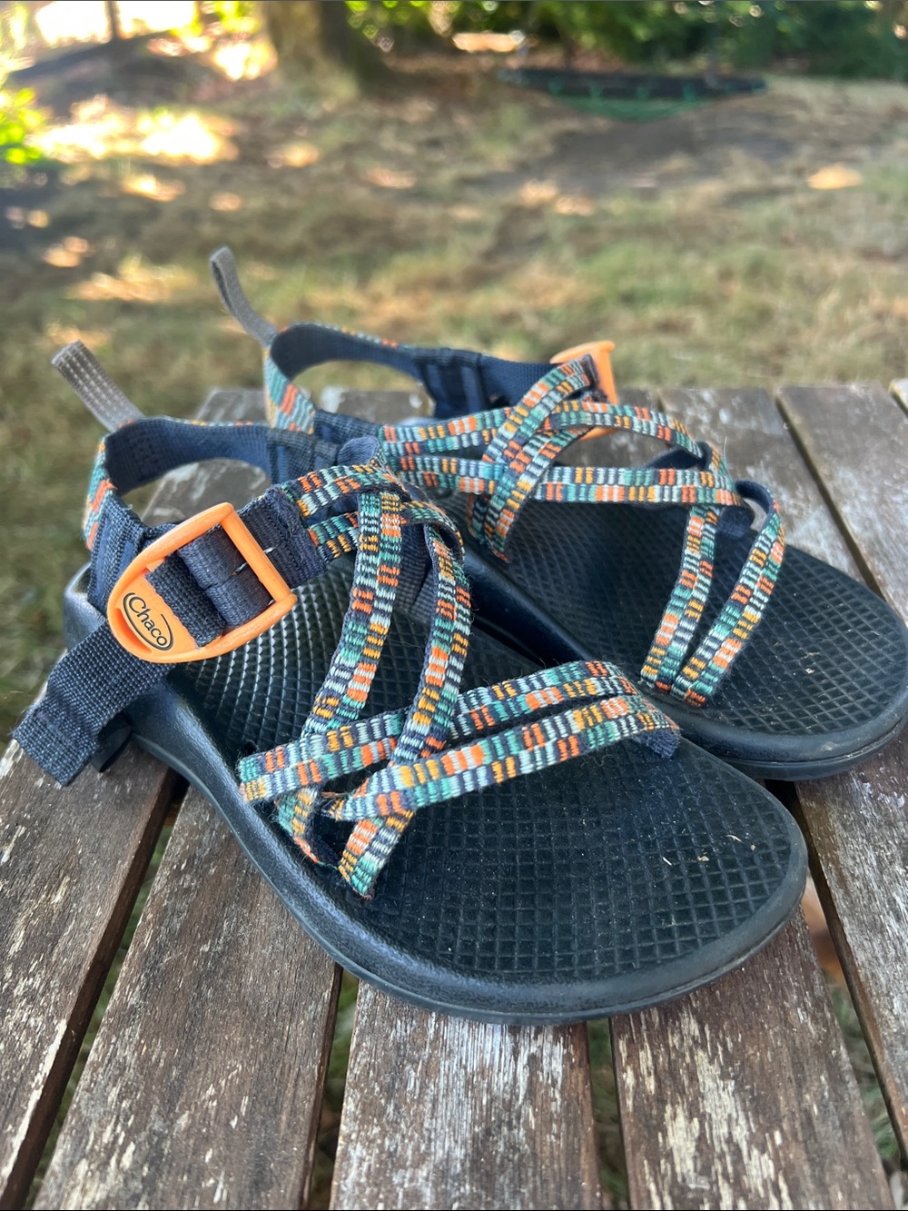 Chaco unisex Kids' Black Sandals with adjustable straps